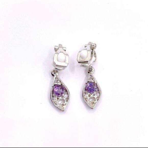 Set of 4 Silver tone clip on earrings - Picture 6 of 6